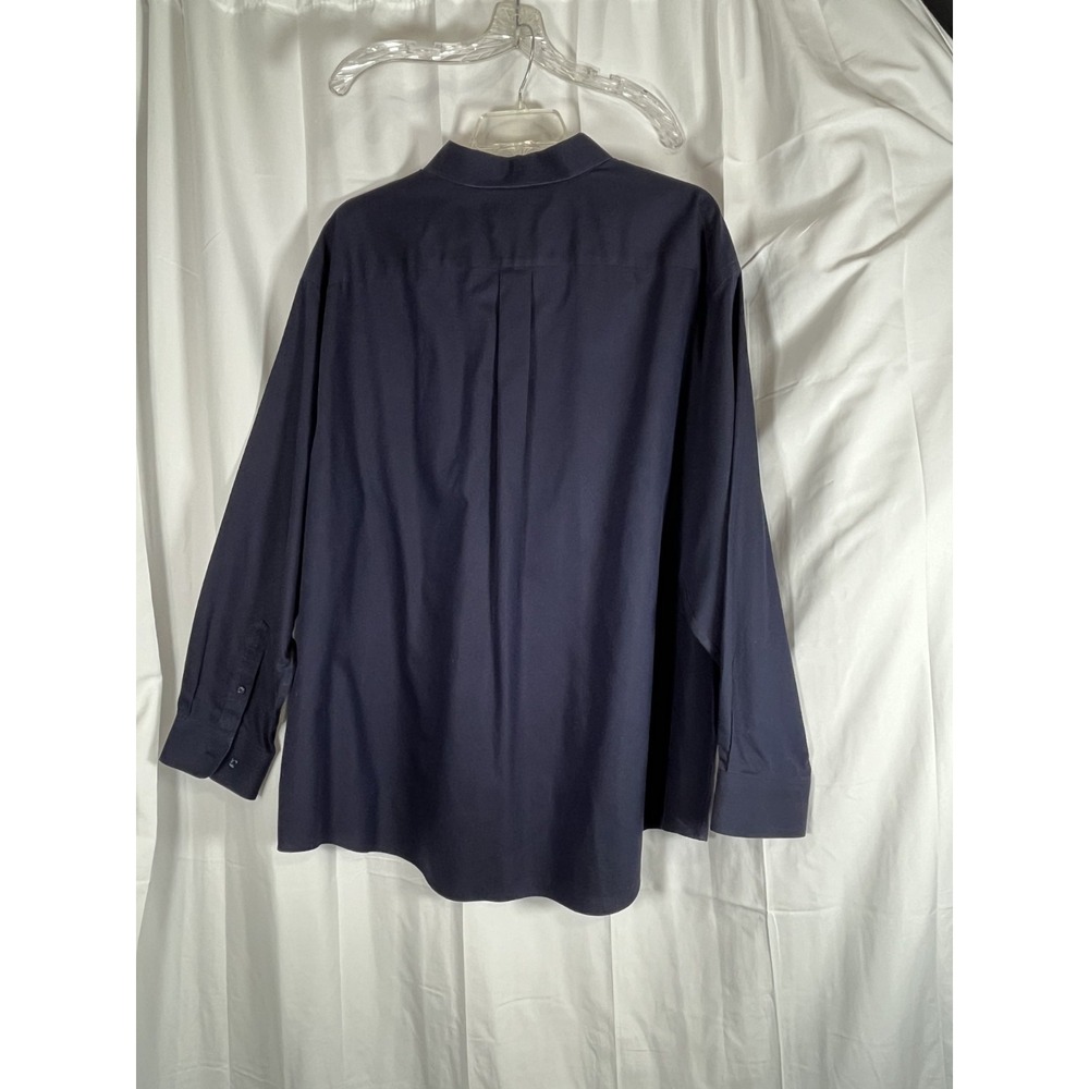 Roundtree Yorke Advance Gold Label Dress Shirt No Iron 3XB Navy Button Down - Picture 3 of 14